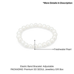 Load image into Gallery viewer, SO SEOUL Lucent Nature Freshwater Fresh White Natural Pearl Elastic Bracelet