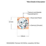 Load image into Gallery viewer, SO SEOUL Athena Brilliant Cut 0.5 Carat Solitaire Diamond Simulant Cubic Zirconia Rose Gold Pierced Stud Earrings