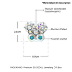 Load image into Gallery viewer, SO SEOUL Petite Caria Butterfly Austrian Crystal Set - Aurore Boreale or Pink Stud Earrings and Pendant Necklace