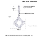 Load image into Gallery viewer, SO SEOUL Callista Diamond Simulant Cubic Zirconia Picture Frame Design Hoop Earrings and Pendant Necklace Set