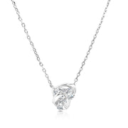 SO SEOUL Callista Twisted Triple Solitaire Diamond Simulant Cubic Zirconia Fixed Chain Necklace