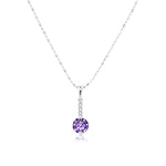 Load image into Gallery viewer, SO SEOUL Lic Crown Solitaire White or Purple Simulated Diamond Cubic Zirconia Necklace and Earrings Set
