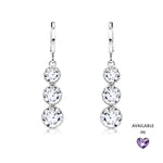 Load image into Gallery viewer, SO SEOUL Athena Triple Solitaire Diamond Simulant Zirconia Hoop Earrings
