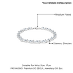 Load image into Gallery viewer, SO SEOUL Lustrous Glamour Pear Cut Diamond Simulant Tennis Bracelet Elegant Tear Shape Rhodium Plated