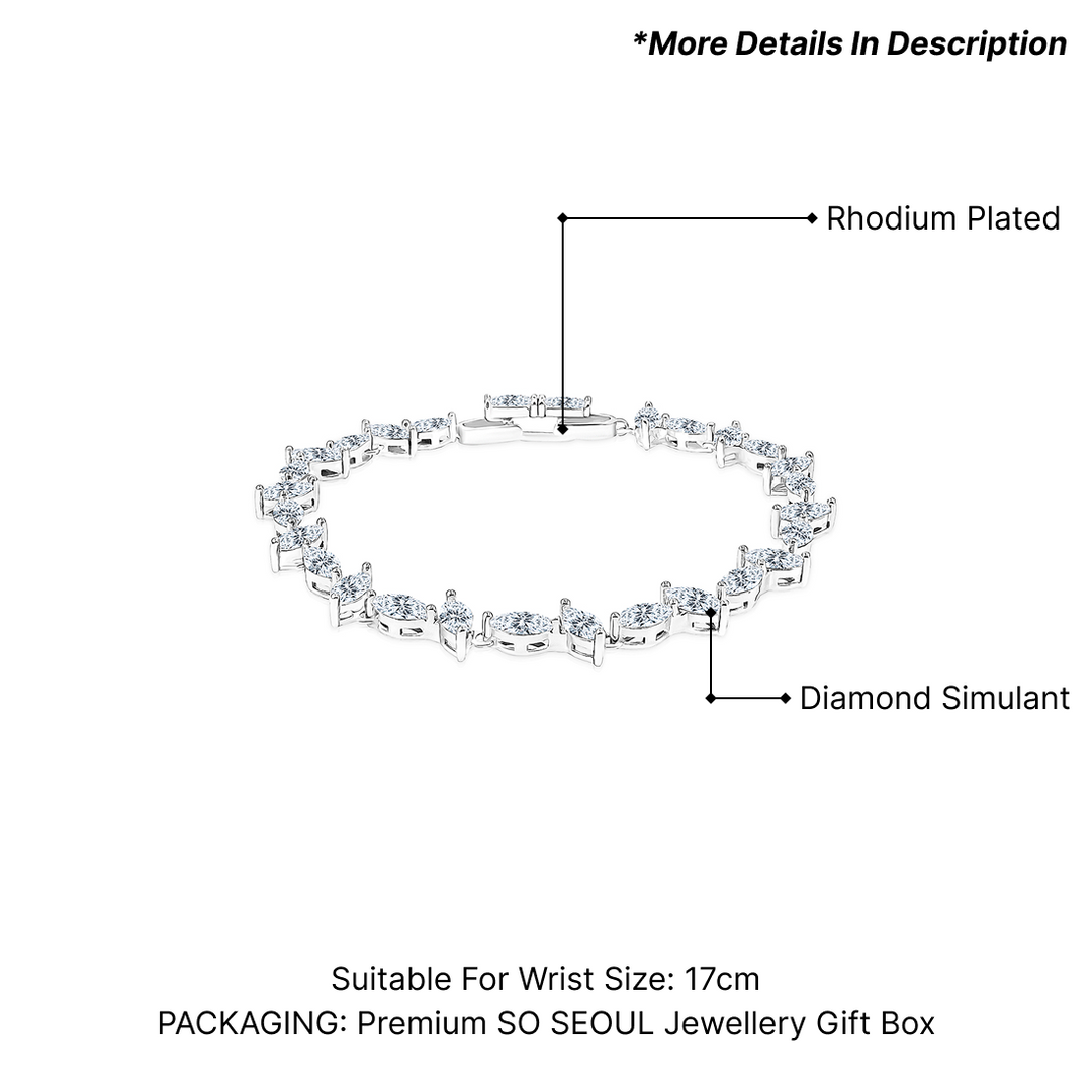 SO SEOUL Lustrous Glamour Marquise-Cut Diamond Simulant Cubic Zircon Bracelet