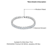 Load image into Gallery viewer, SO SEOUL Lustrous Glamour Luxe Tennis Bracelet with Diamond Simulant Round Stones Rhodium Plated Jewelry
