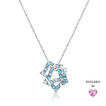 Load image into Gallery viewer, SO SEOUL Aster Double Star in Mixed Colored Austrian Crystal Pendant Chain Necklace
