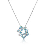 Load image into Gallery viewer, SO SEOUL Aster Double Star in Mixed Colored Austrian Crystal Pendant Chain Necklace
