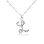 Load image into Gallery viewer, SO SEOUL White Austrian Crystal Alphabet Letter Pendant Necklaces - Personalized A to Z
