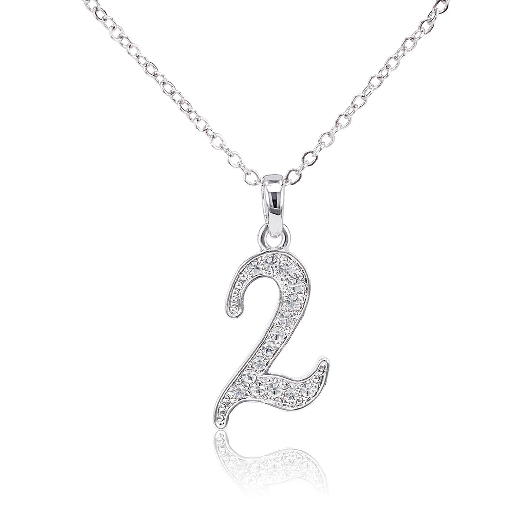 SO SEOUL Lucky Number Series - Austrian White Crystal Numerical Pendant Necklaces (1-9)