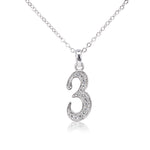 Load image into Gallery viewer, SO SEOUL Lucky Number Series - Austrian White Crystal Numerical Pendant Necklaces (1-9)
