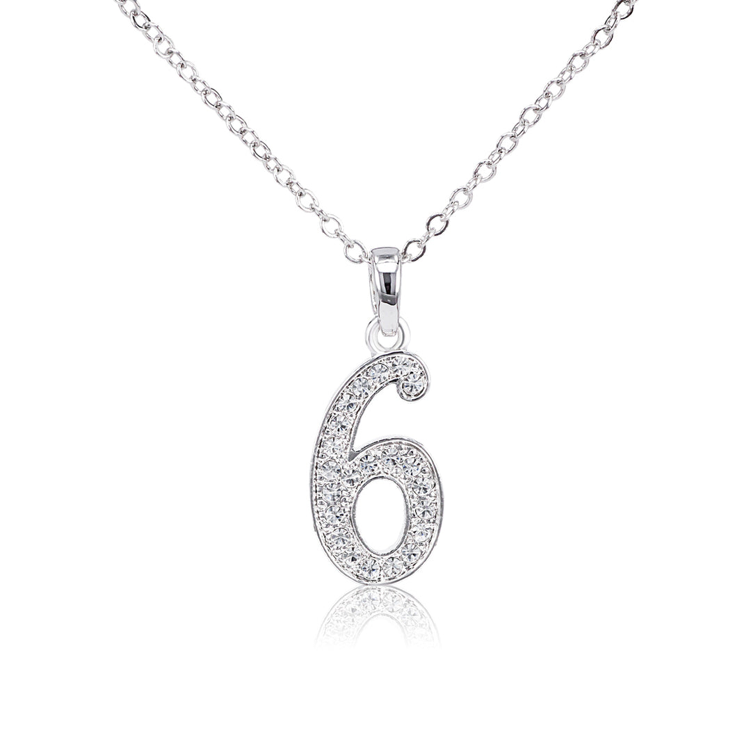 SO SEOUL Lucky Number Series - Austrian White Crystal Numerical Pendant Necklaces (1-9)