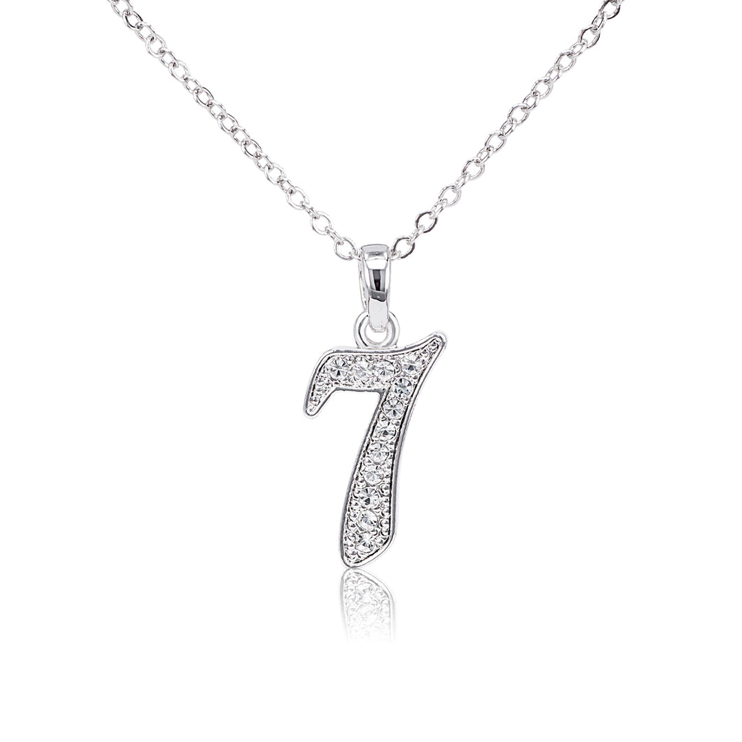 SO SEOUL Lucky Number Series - Austrian White Crystal Numerical Pendant Necklaces (1-9)