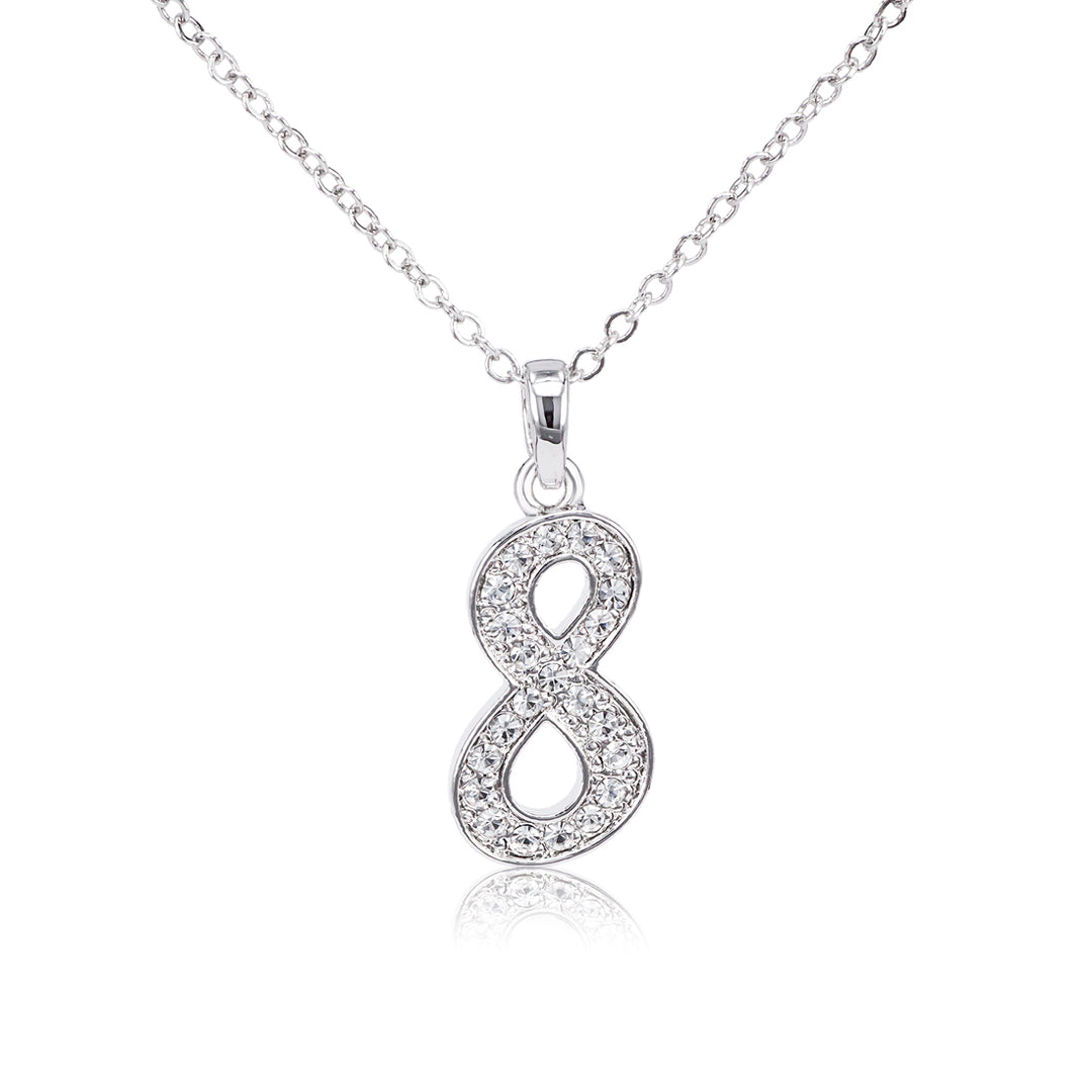 SO SEOUL Lucky Number Series - Austrian White Crystal Numerical Pendant Necklaces (1-9)