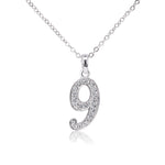 Load image into Gallery viewer, SO SEOUL Lucky Number Series - Austrian White Crystal Numerical Pendant Necklaces (1-9)
