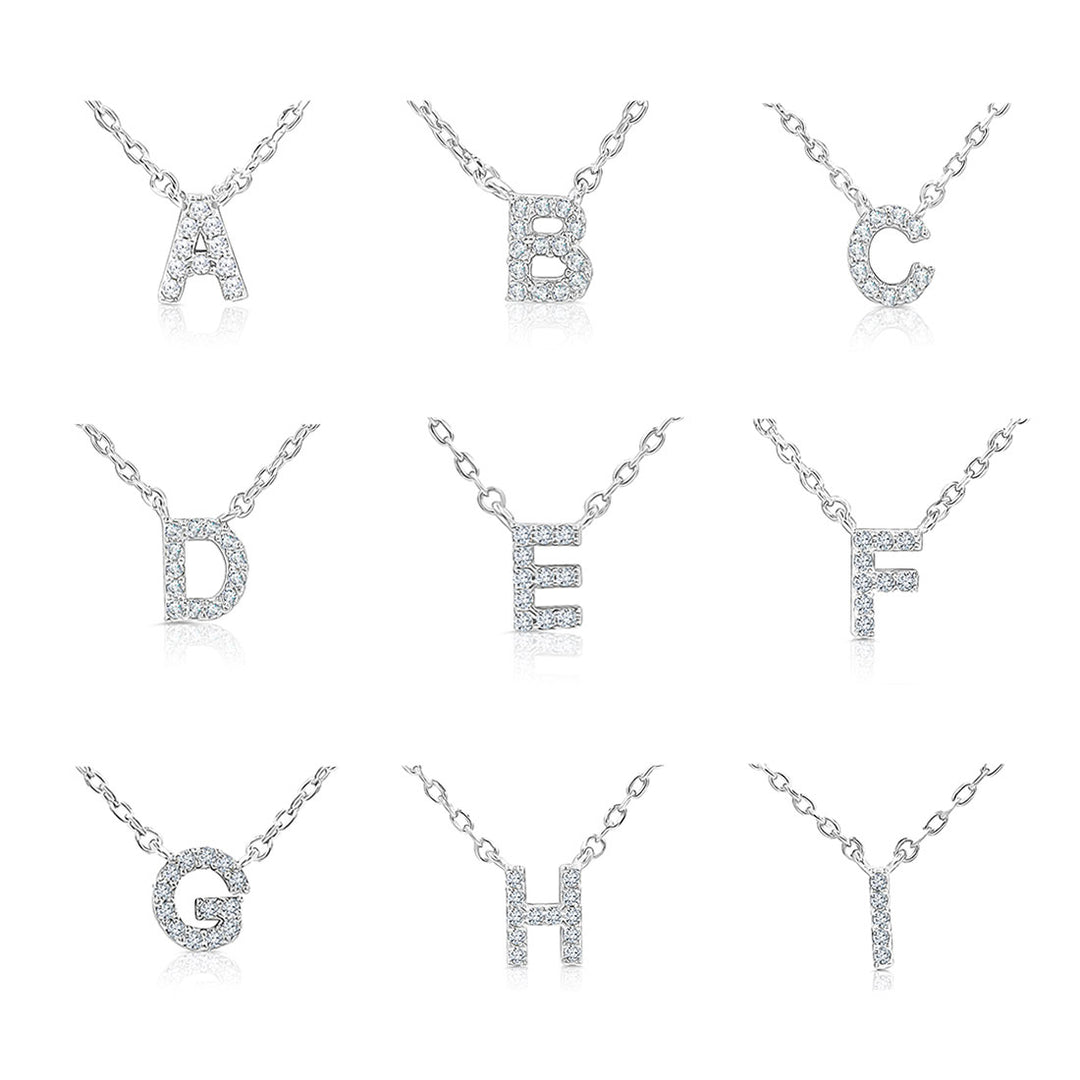 SO SEOUL Eternal Radiant Initial Charm Diamond Simulant Necklace