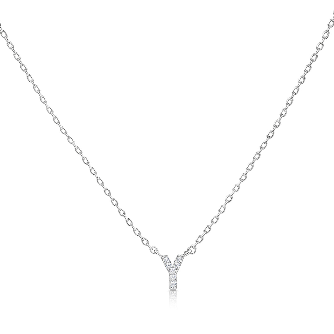 SO SEOUL Eternal Radiant Initial Charm Diamond Simulant Necklace