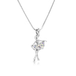 Load image into Gallery viewer, SO SEOUL Ellie Ballerina Dancer Aurore Boreale Austrian Crystal Ballet Pendant Chain Necklace - Elegant Gift for Girls
