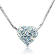 SO SEOUL Amora Love Heart Mixed Colored Austrian Crystal Pendant Chain Necklace