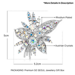 Load image into Gallery viewer, SO SEOUL Leilani Oversized Flower Brooch - Aurore Boreale Austrian Crystal Bouquet, Rollover Clasp