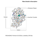 Load image into Gallery viewer, SO SEOUL Leilani Oversized Wreath Bouquet Aurore Boreale Austrian Crystal Rollover Clasp Brooch
