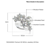 Load image into Gallery viewer, SO SEOUL Leilani Flower Gardens Pearl Aurore Boreale Crystal Clip On Ring Scarf Buckle Shawl Brooch