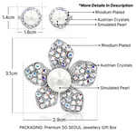 Load image into Gallery viewer, SO SEOUL Leilani Flower Austrian Crystal Rollover Clasp with Double Mini Baby Brooch Set