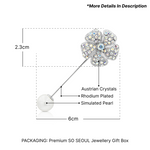 Load image into Gallery viewer, SO SEOUL Leilani Flower Petals Aurore Boreale Austrian Crystal Metal Lapel Pin with Pearl Brooch