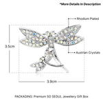 Load image into Gallery viewer, SO SEOUL Leilani Dragonfly Side by Side Aurore Boreale Crystal Rollover Clasp Brooch-Gift for Mum