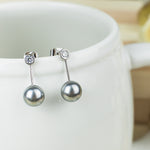 Load image into Gallery viewer, SO SEOUL Elegant Swarovski White and Light Grey Crystal Pearl Dangle Earrings
