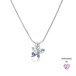 Load image into Gallery viewer, SO SEOUL Ioni Maple Leaf Blue or Pink Swarovski® Crystal Pendant Necklace
