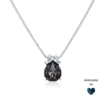 Load image into Gallery viewer, SO SEOUL Graceful Bow Silver Night Swarovski® Crystal with Montana Accent Pendant Necklace
