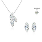 Load image into Gallery viewer, SO SEOUL Ioni Triple Leaf Swarovski®Crystal Pierced Stud Earrings and Pendant Necklace Gift Set
