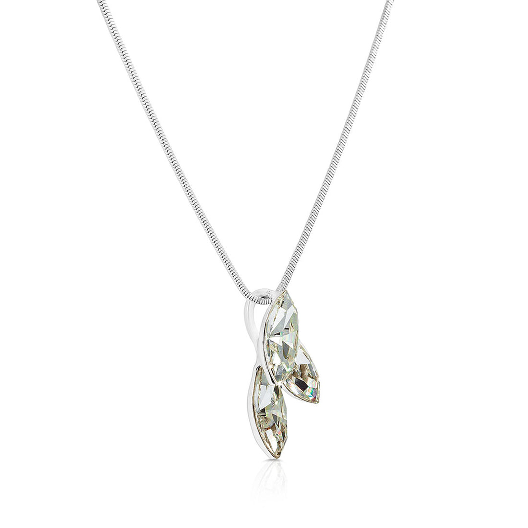 SO SEOUL Ioni Triple Leaf Swarovski®Crystal Pendant Necklace