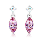Load image into Gallery viewer, SO SEOUL Ioni Maple Leaf Blue Shade or Pink Swarovski® Crystal Stud Earrings

