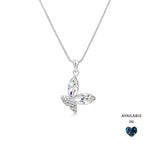 Load image into Gallery viewer, SO SEOUL Caria Butterfly Moonlight and Montana Swarovski® Crystal Pendant Chain Necklace
