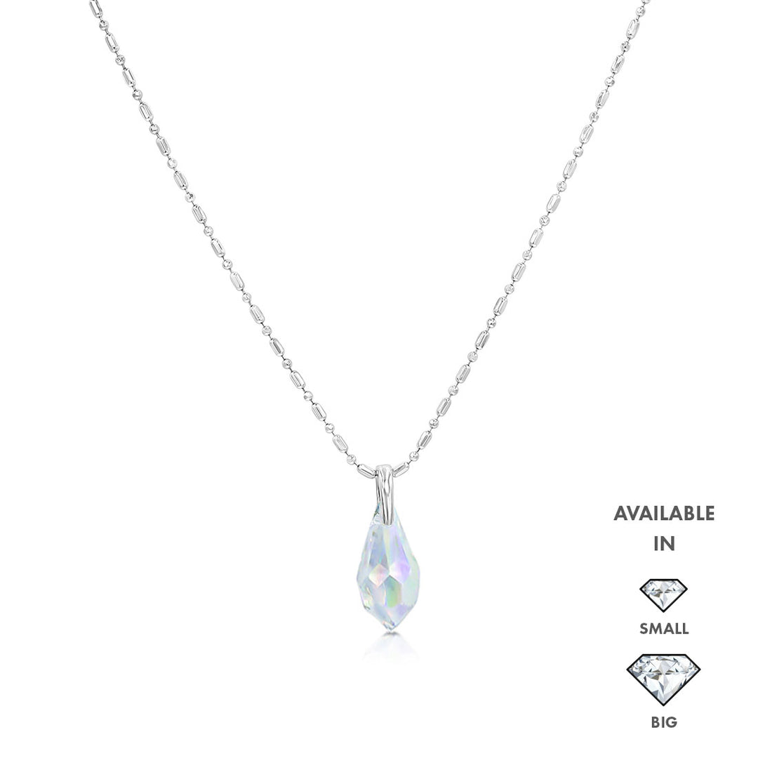 SO SEOUL Ghent Teardrop Aurore Boreale Swarovski® Crystal Pendant Chain Necklace