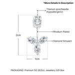 Load image into Gallery viewer, SO SEOUL Calista Triple Marquise Cut Round Diamond Simulant Cubic Zirconia Curved Earring Jackets