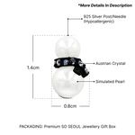 Load image into Gallery viewer, SO SEOUL Let it Snow Scarfed Snowman Austrian Crystal Christmas Pierced Stud Earrings