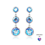 Load image into Gallery viewer, SO SEOUL Bella Triple-Tiered Light Sapphire or Light Siam Shimmer Swarovski® Crystal Dangle Earrings
