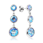Load image into Gallery viewer, SO SEOUL Bella Triple-Tiered Light Sapphire or Light Siam Shimmer Swarovski® Crystal Dangle Earrings
