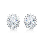 Load image into Gallery viewer, SO SEOUL Halo Oval-Cut Diamond Simulant Cubic Zirconia Stud Earrings
