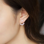 Load image into Gallery viewer, SO SEOUL Pearl and Aurore Boreale Austrian Crystal Lollipop Silver Dangle Earring Jackets

