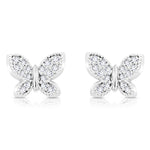 Load image into Gallery viewer, SO SEOUL Caria 3D Butterfly Diamond Simulant Cubic Zirconia Stud Earrings
