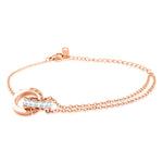 Load image into Gallery viewer, SO SEOUL Valeria Rose Gold Roman Numeral Bracelet with Diamond Simulant Cubic Zirconia
