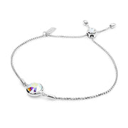 SO SEOUL Bella Round Bezel Sphere Swarovski® Crystal Adjustable Lariat Bracelet