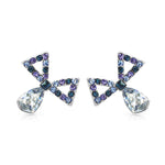 Load image into Gallery viewer, SO SEOUL Windmill Charm Blue Swarovski® Crystal Stud Earrings
