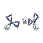 Load image into Gallery viewer, SO SEOUL Windmill Charm Blue Swarovski® Crystal Stud Earrings
