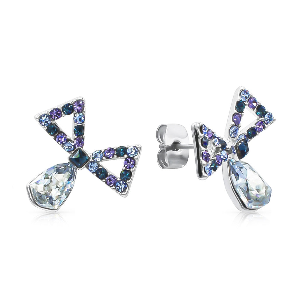 SO SEOUL Windmill Charm Blue Swarovski® Crystal Stud Earrings