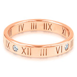 Load image into Gallery viewer, SO SEOUL Valeria Rose Gold-Tone Roman Numeral Ring with White Austrian Crystal Accents
